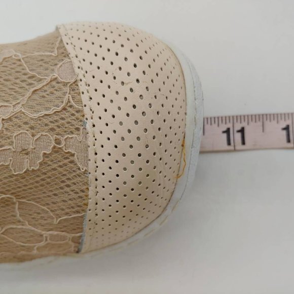 TMA Eyes Womens Ballet Flats Shoes Beige Floral Lace Leather Slip On EUR 41 - Picture 6 of 10